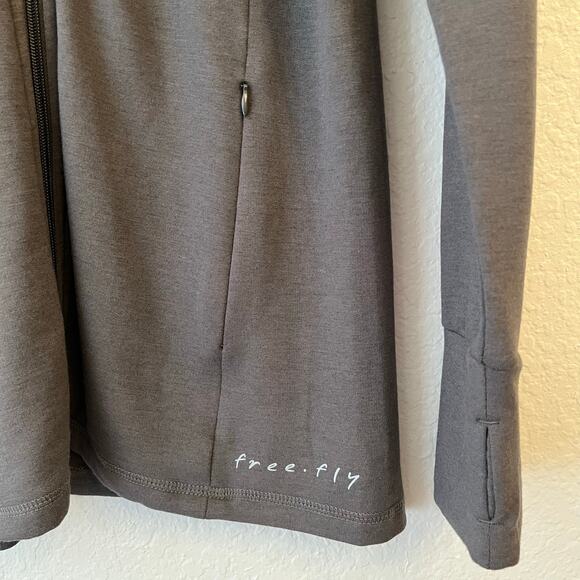 Free Fly Jacket Womens L Bamboo Performance Full Zip Active Pockets Stretch Gray - Picture 5 of 14